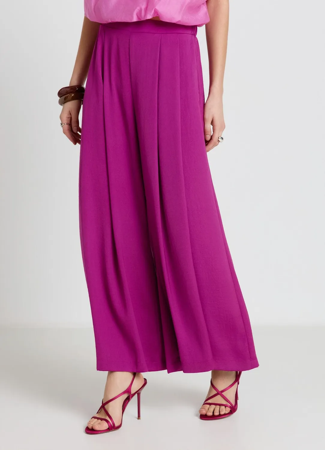 Calliope jupe-pantalon satinée femme longue