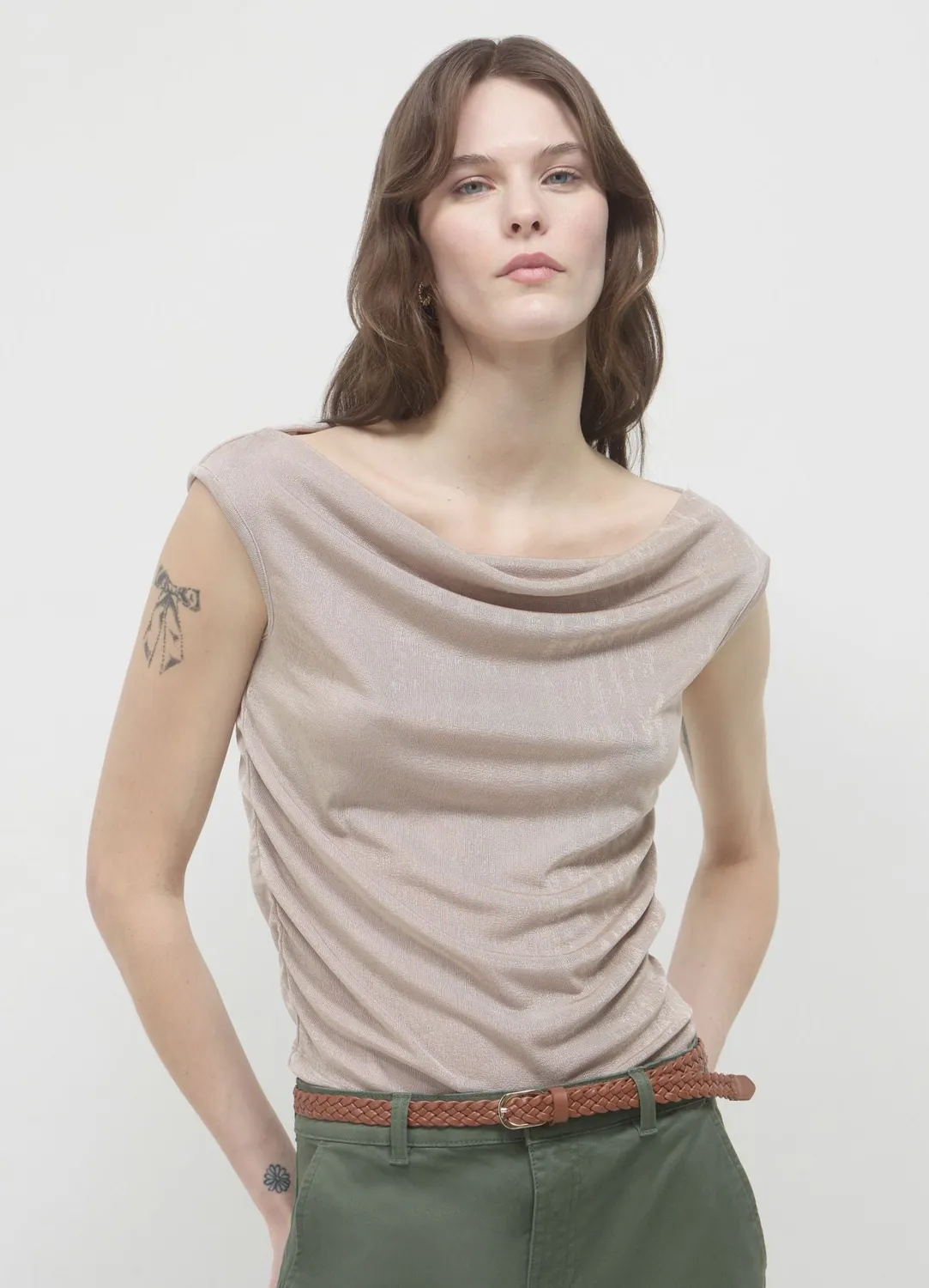 Calliope top drapé femme uni