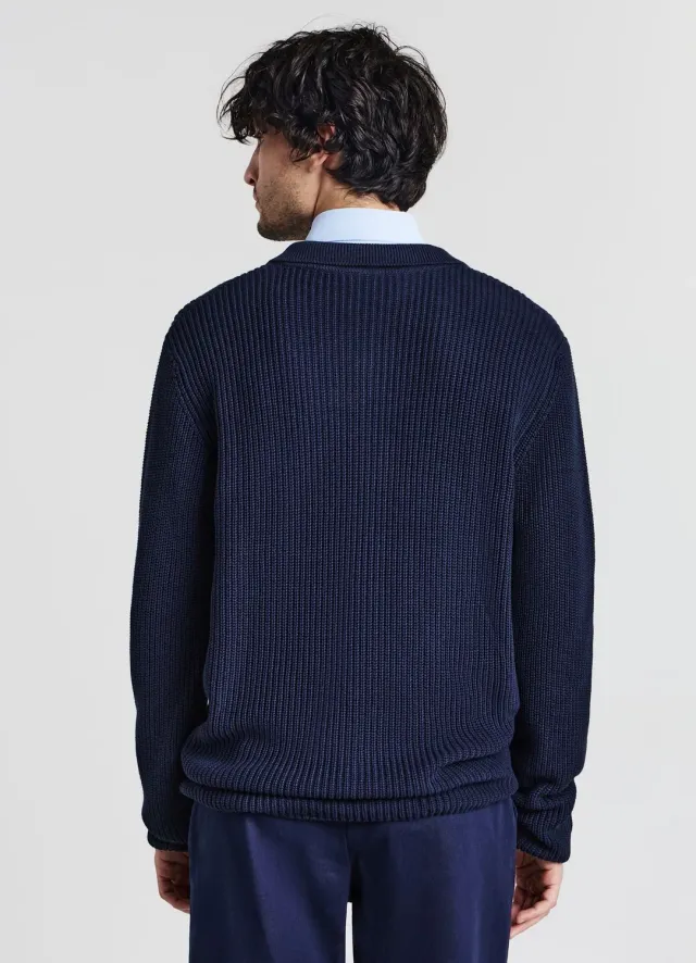 Calliope Cardigan col chemise homme M maille unie
