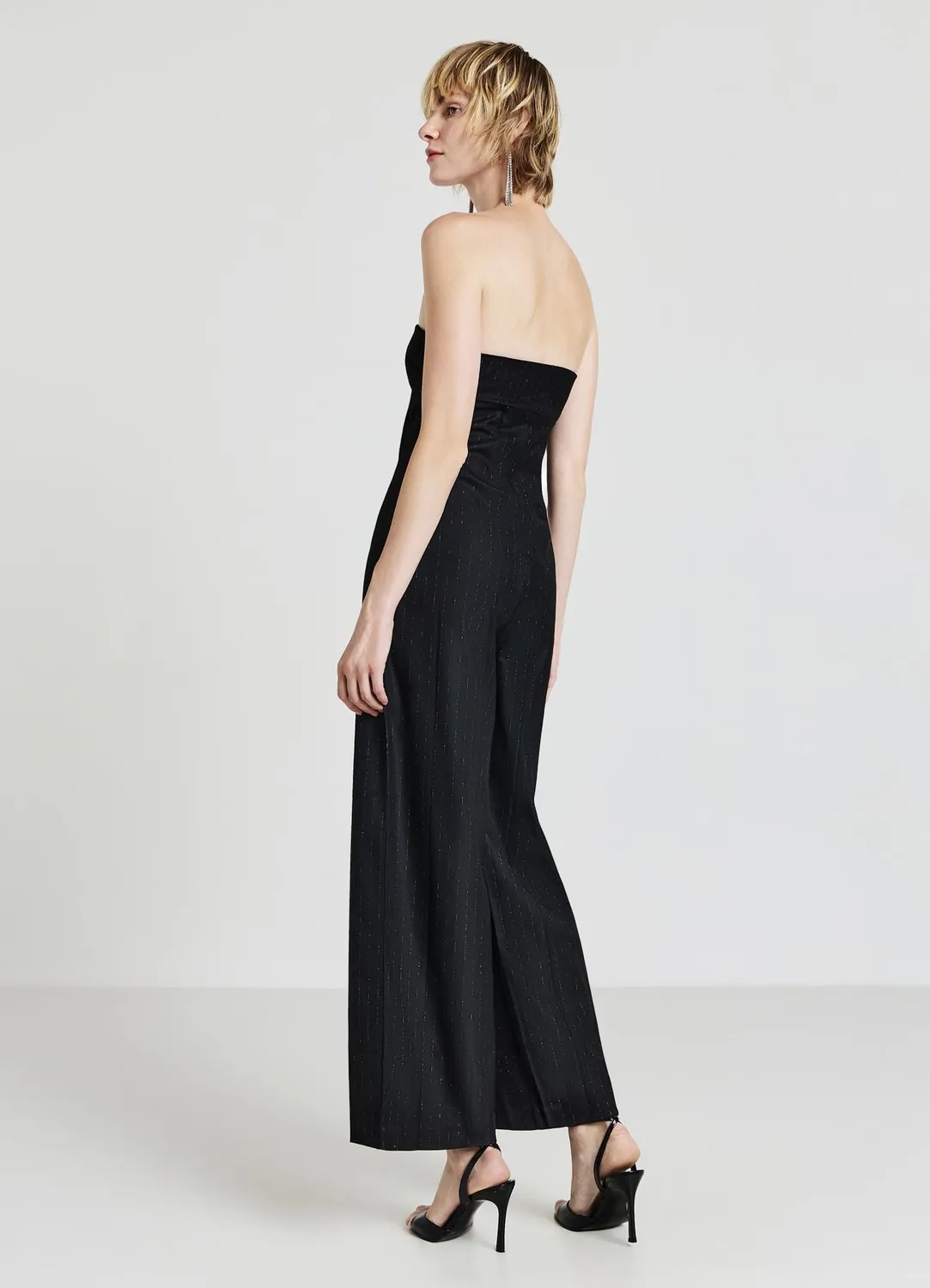 Calliope rayée combinaison femme bustier lamé