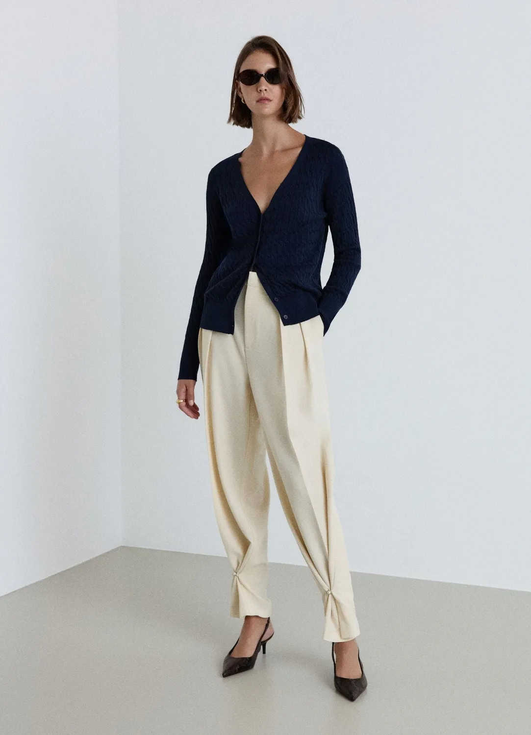 Calliope cardigan maille torsades femme boutonné