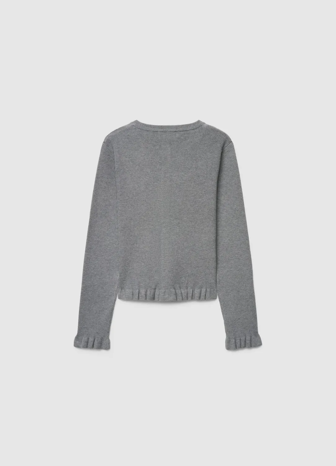 Calliope Cardigan côtelé femme volants boutons