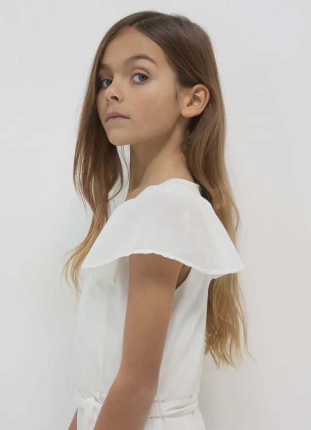 Calliope plissée combi longue volants fille 6-14 ans