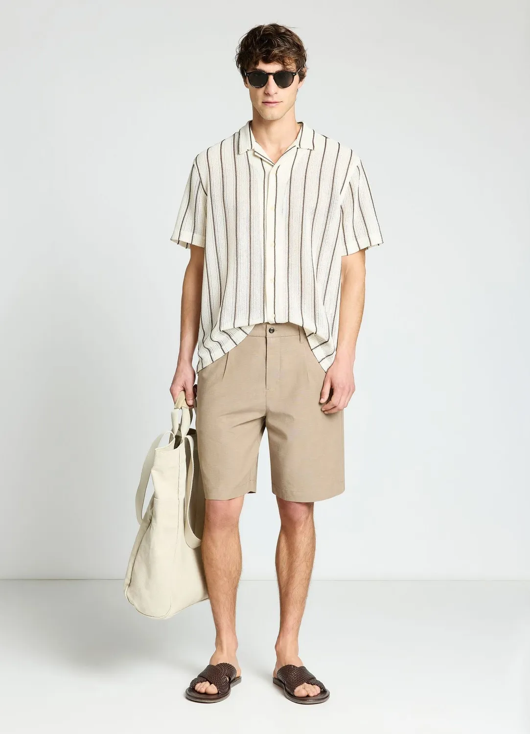 Calliope bermuda homme uni fermeture bouton