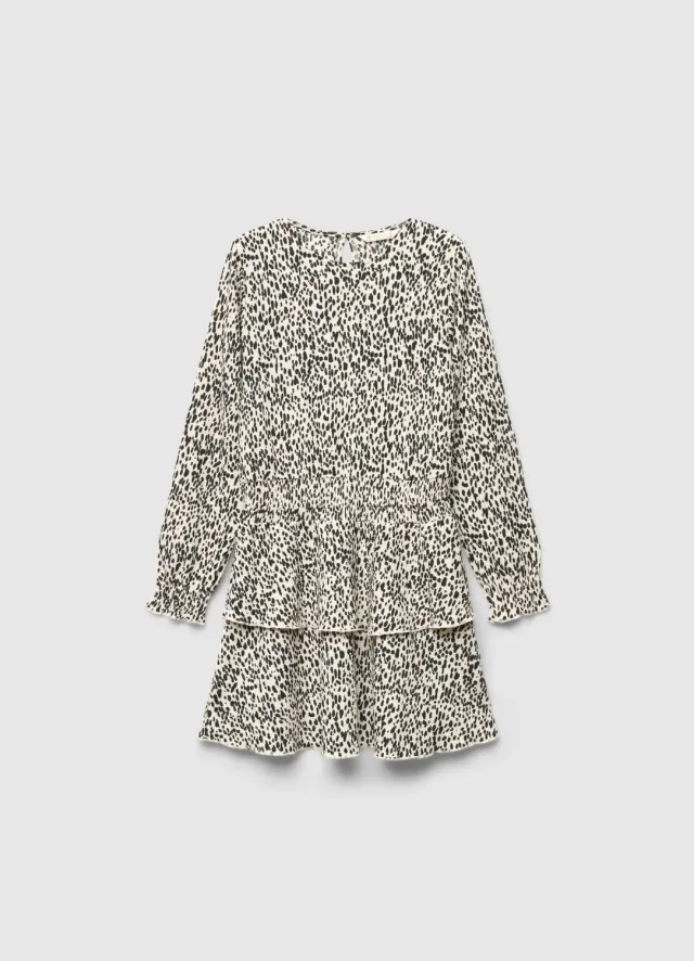 Calliope Robe Fille Volants Imprimé Animal Manches Longues