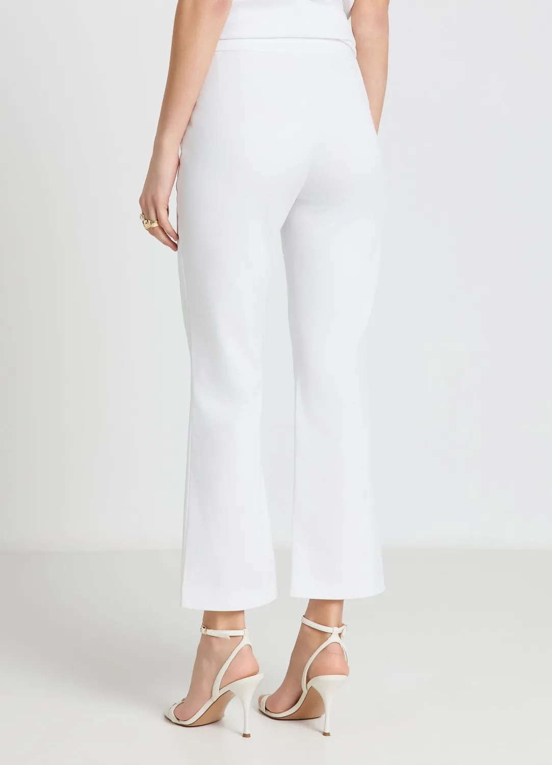 Calliope cropped flare pantalon coton uni