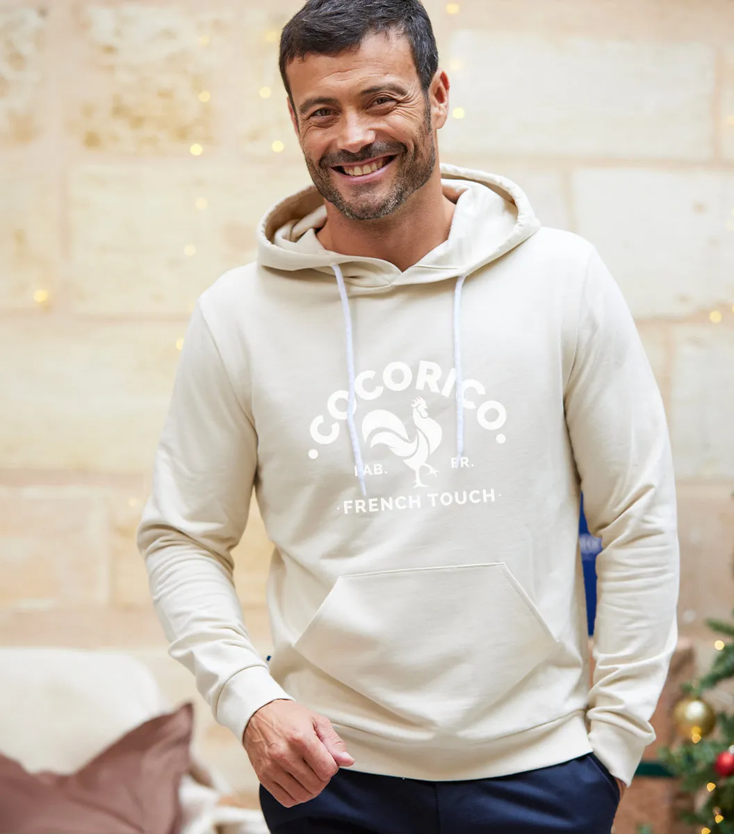 Cocorico Coq Français hoodie homme sable coton