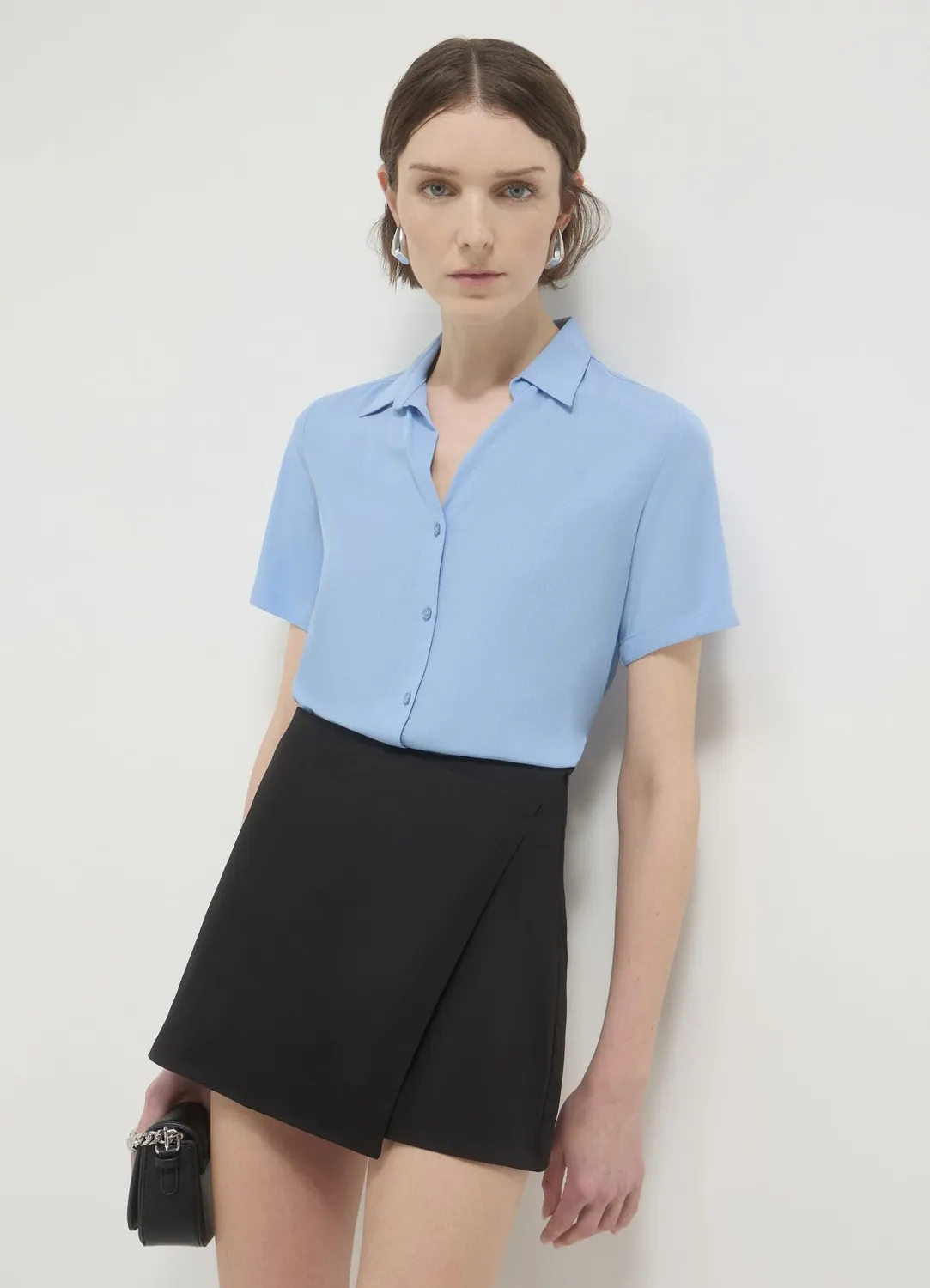 Calliope jupe-short à panneau coton femme unie