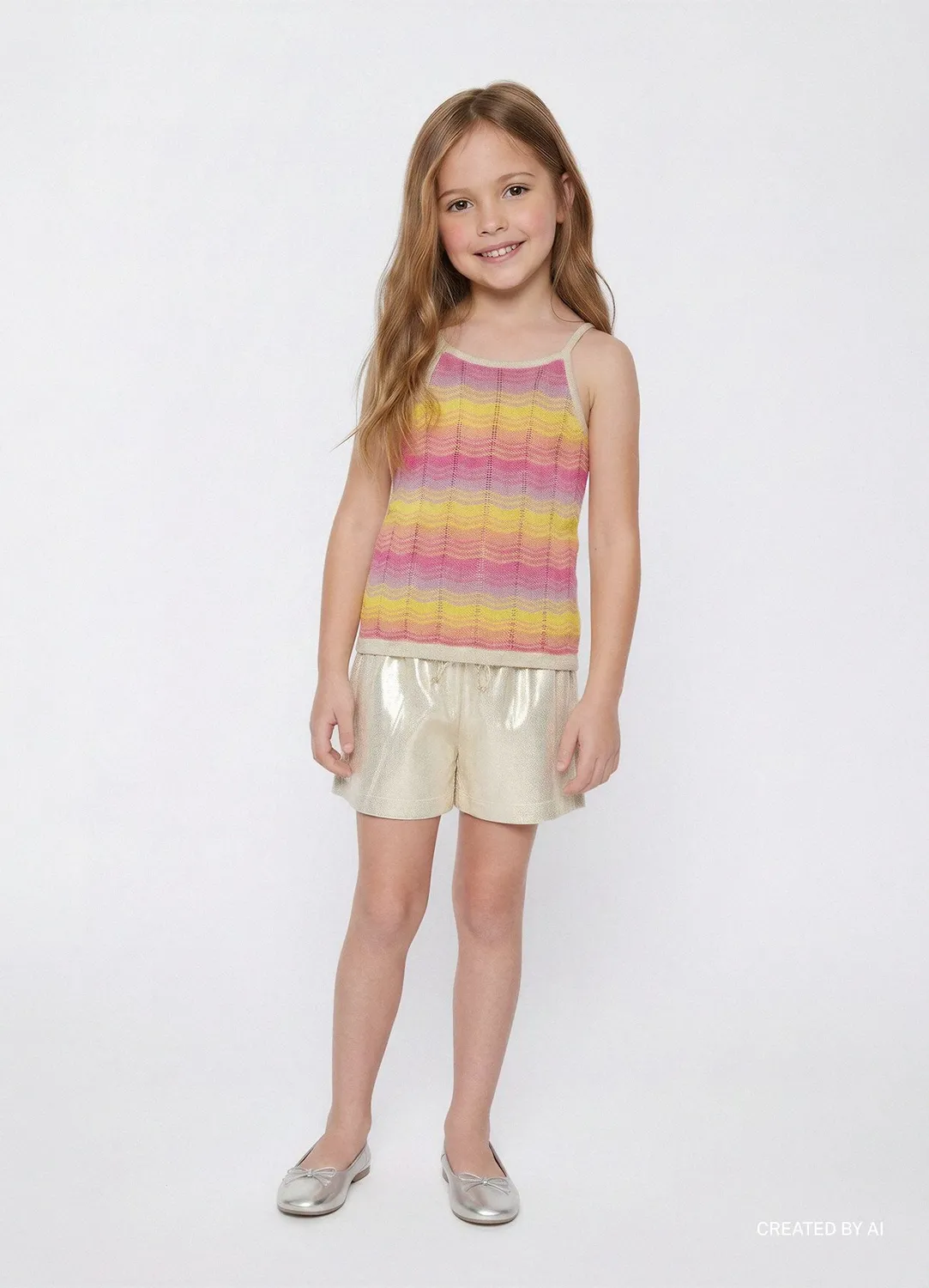 Calliope short fille enduit taille élastique
