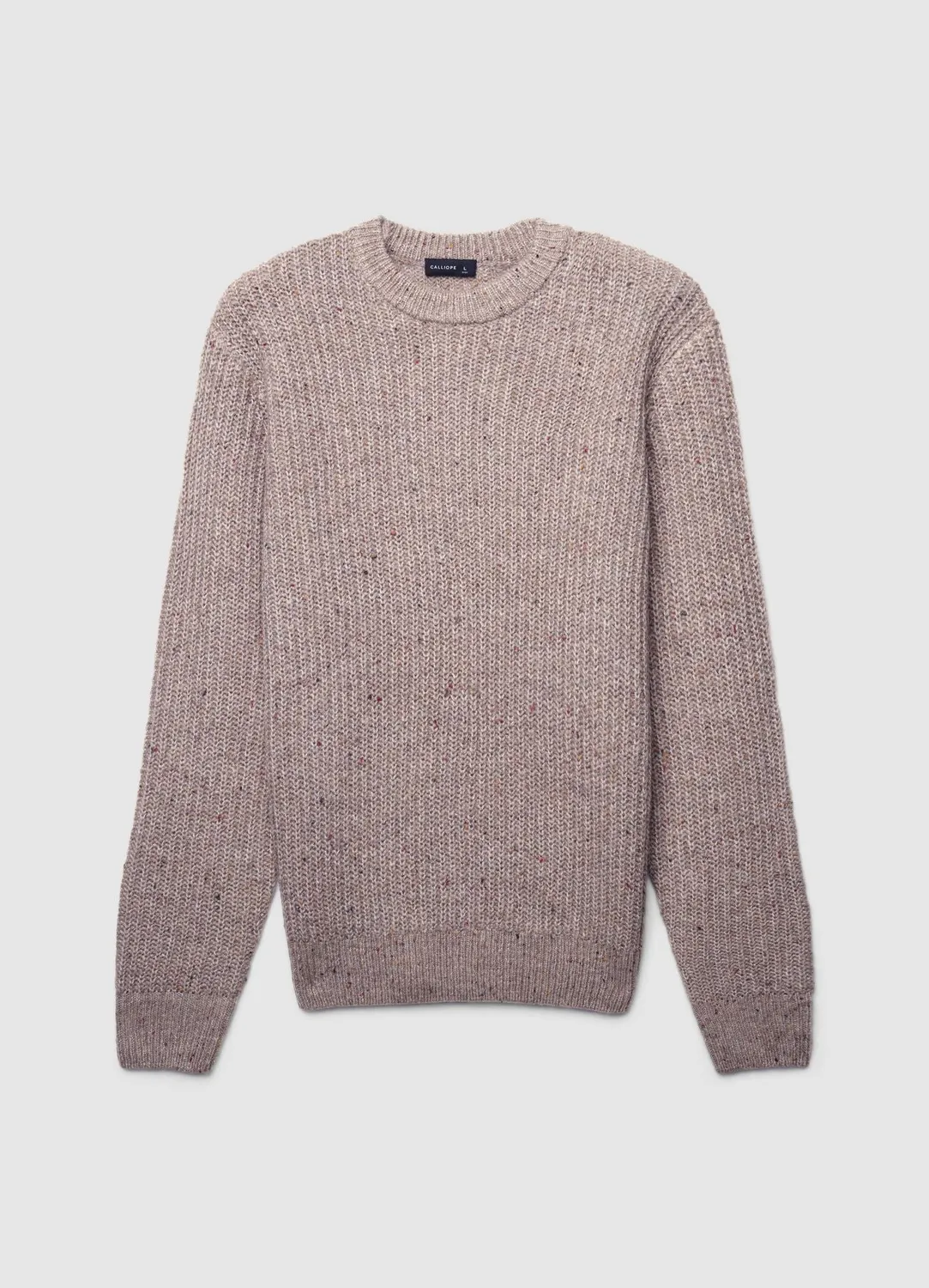 Calliope pull homme col rond côtelé uni manches longues
