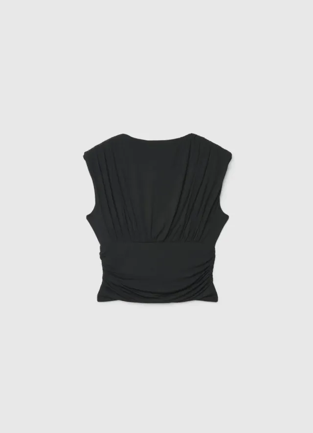 Calliope top femme croisé drapé sans manches