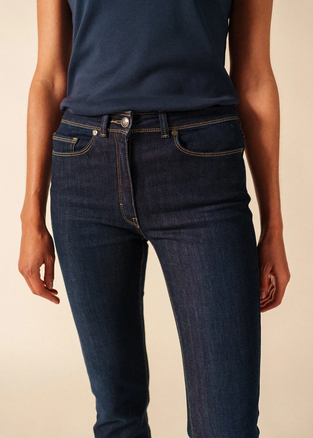 Saint James Mimosa jean slim jean stretch taille haute