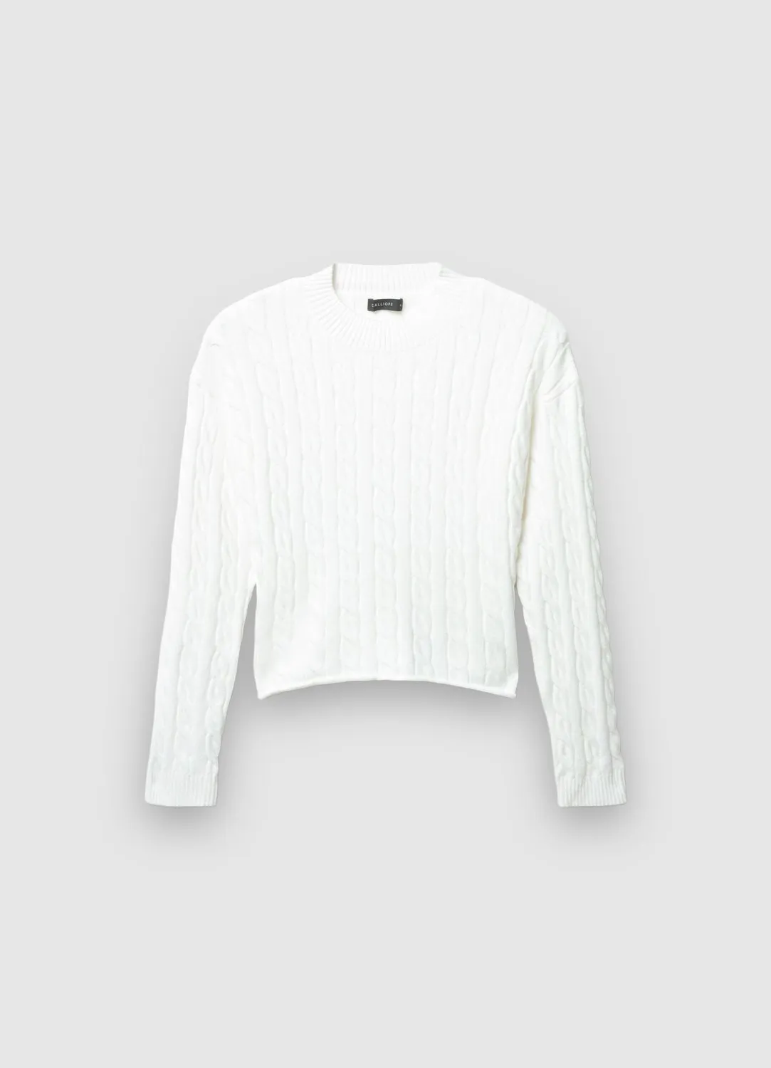 Calliope pull crop torsades femme manches longues