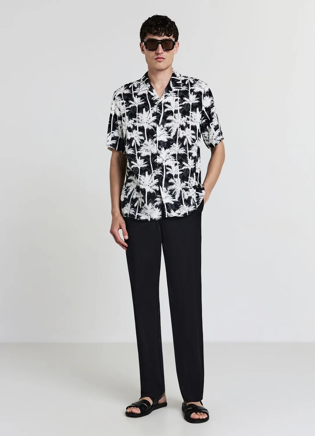 Calliope chemise bowling palmiers homme manches courtes regular
