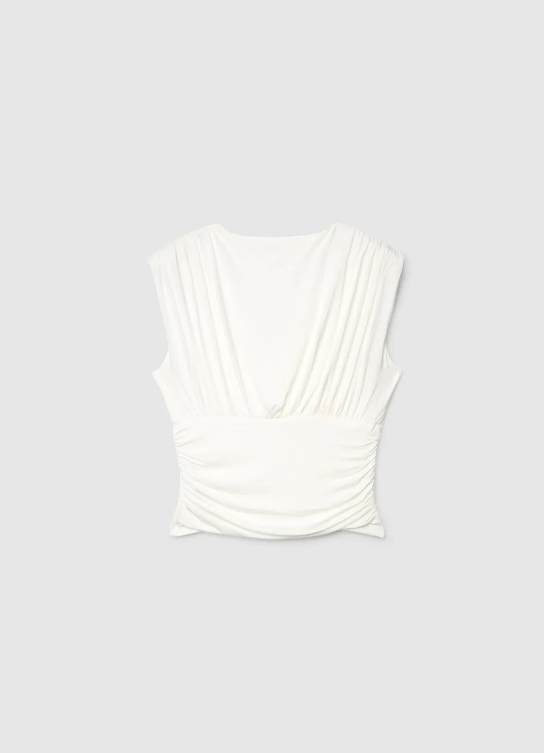 Calliope Top croise drape sans manches femme uni