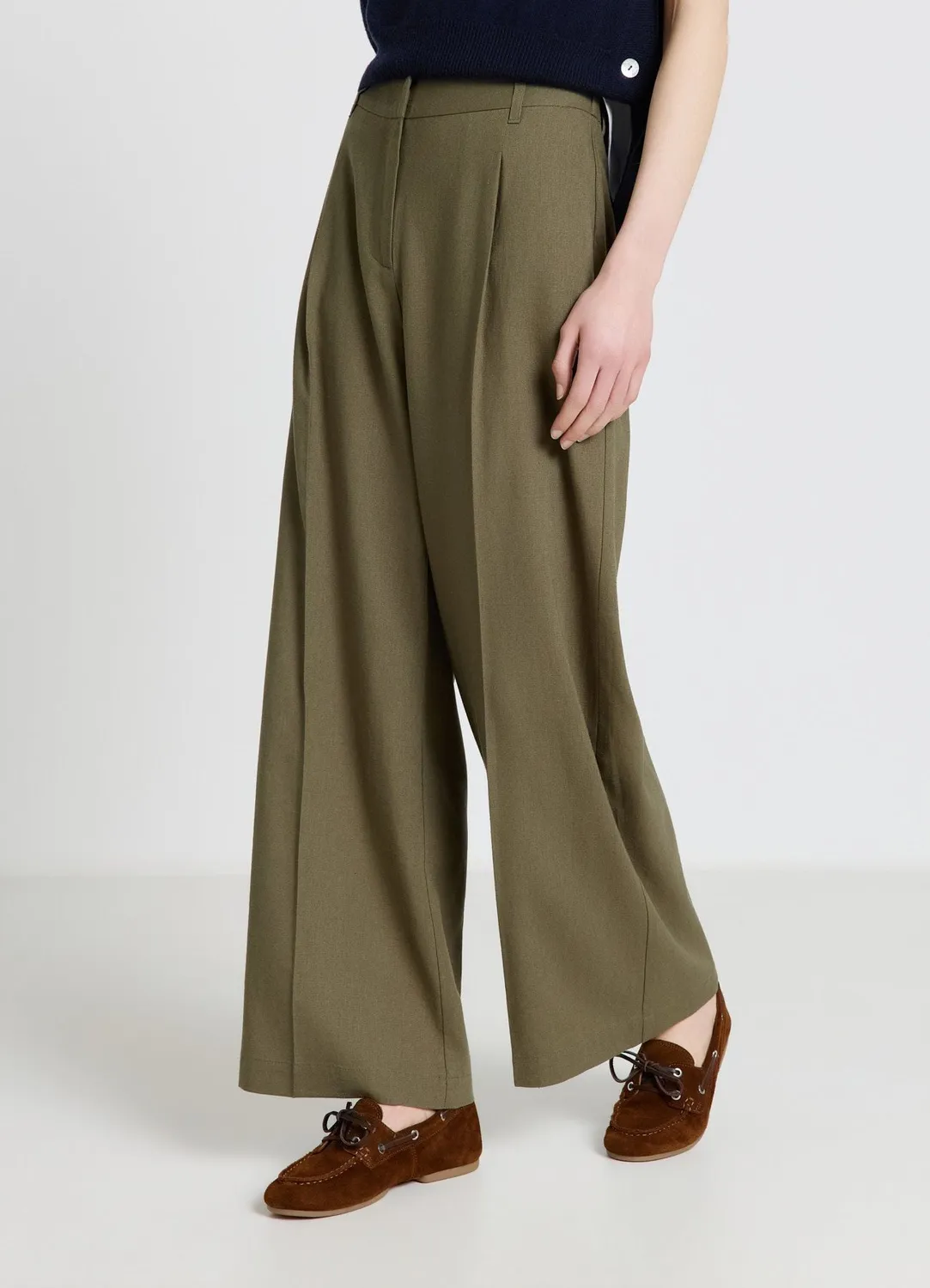 Calliope pantalon palazzo taille haute large