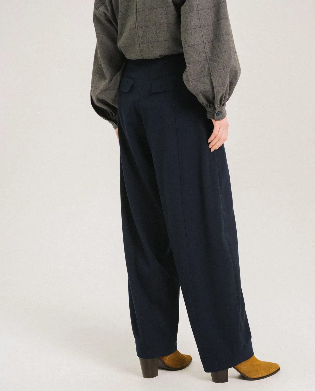 TINSELS EDWIN NAVY pantalon barrel gabardine