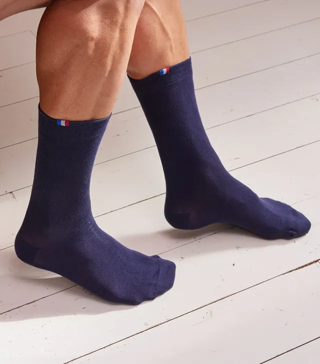 Cocorico chaussettes homme bleu marine 41/46 coton