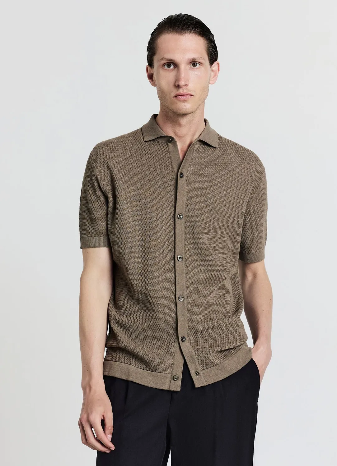 Calliope chemise en maille homme coton manches courtes
