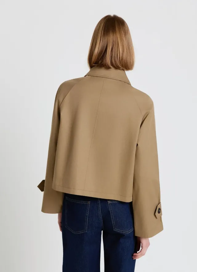 Calliope trench court femme revers boutons uni
