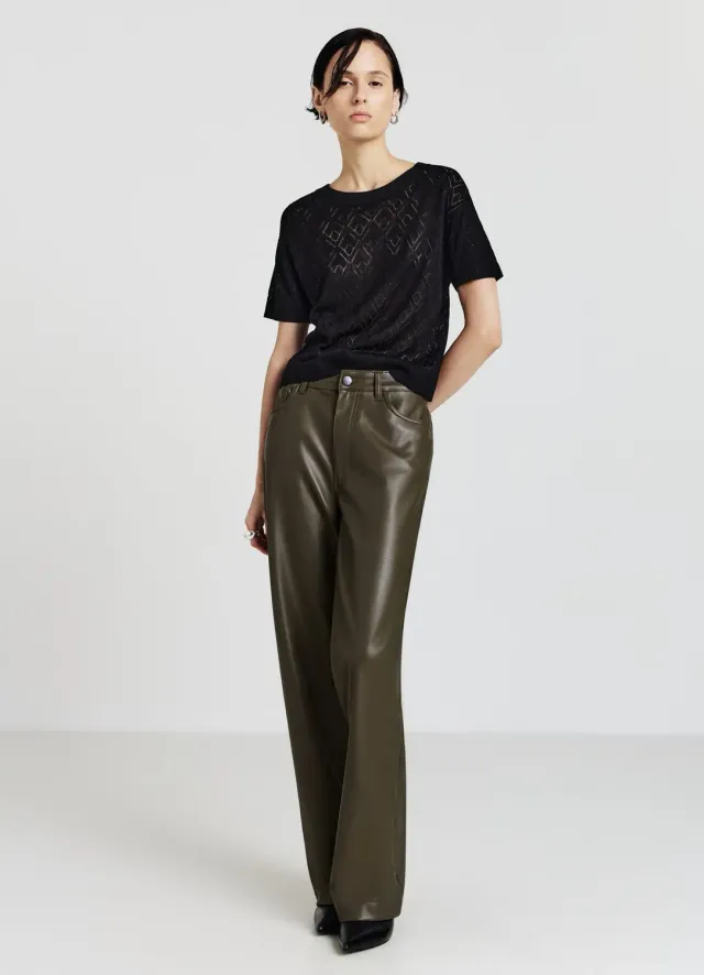 Calliope t-shirt femme ajouré uni col rond