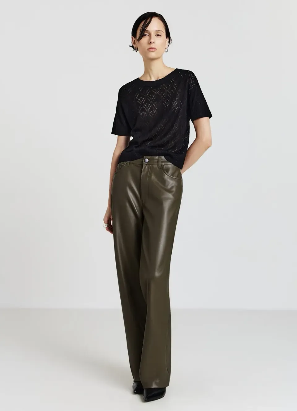 Calliope t-shirt femme ajouré uni col rond