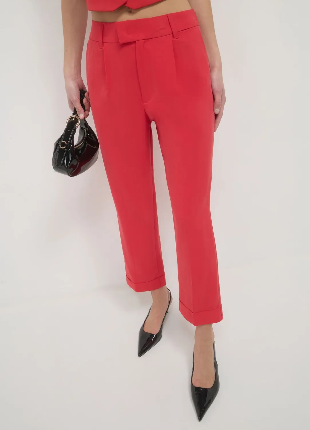 Calliope pantalon classique femme à revers regular