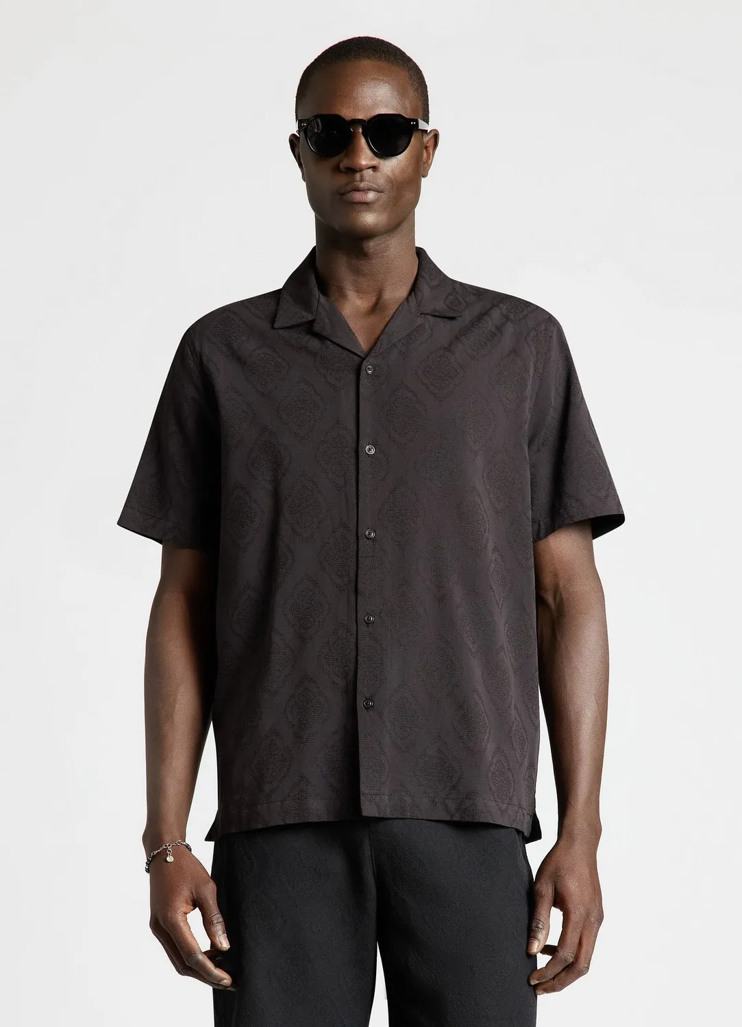 Calliope Chemise Bowling Jacquard Homme Manches Courtes