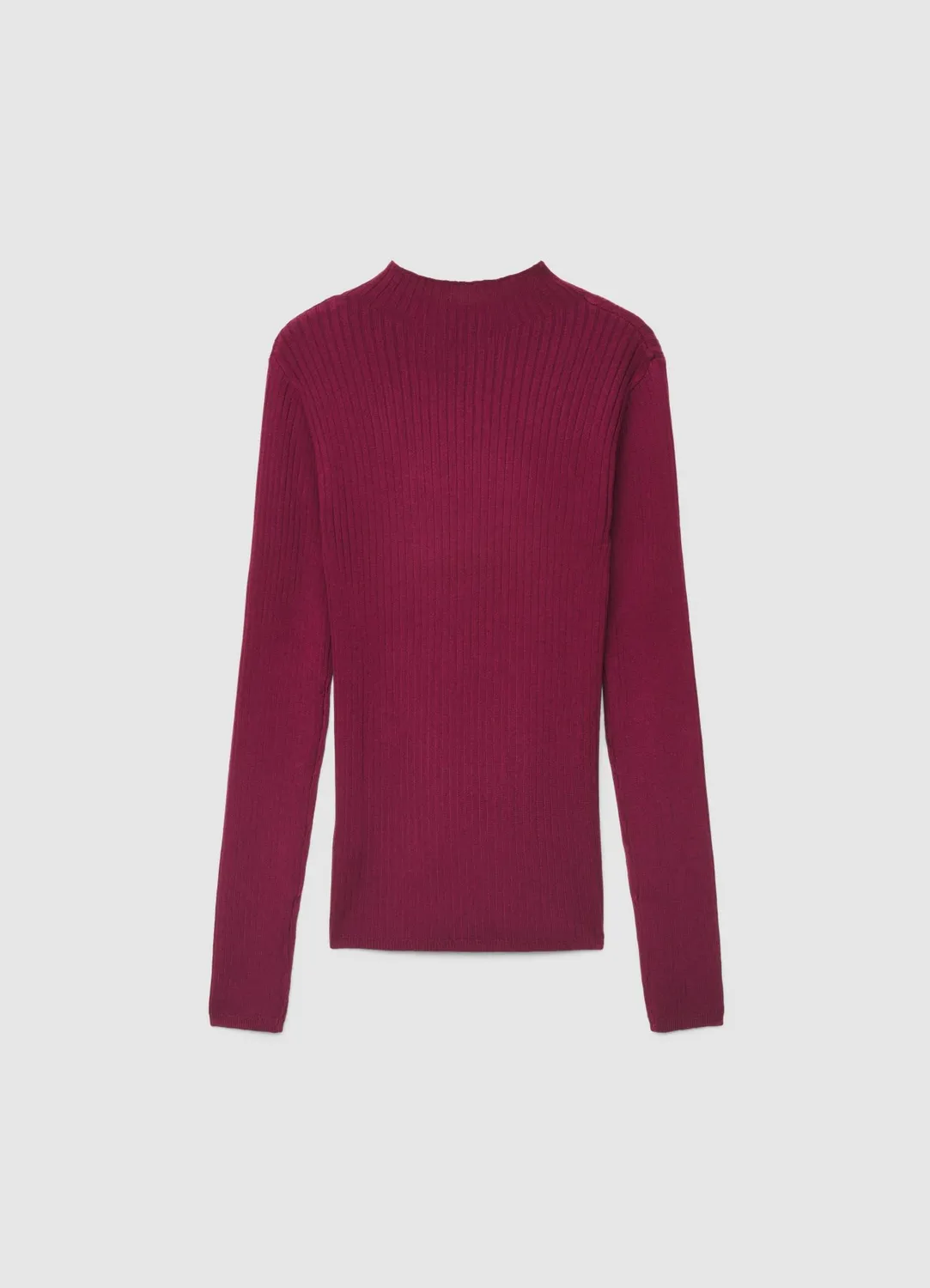 Calliope t-shirt femme manches longues côtelé col montant
