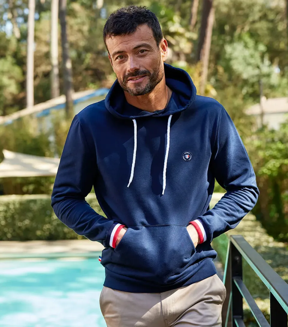 Cocorico Supporter hoodie homme marine blason coton
