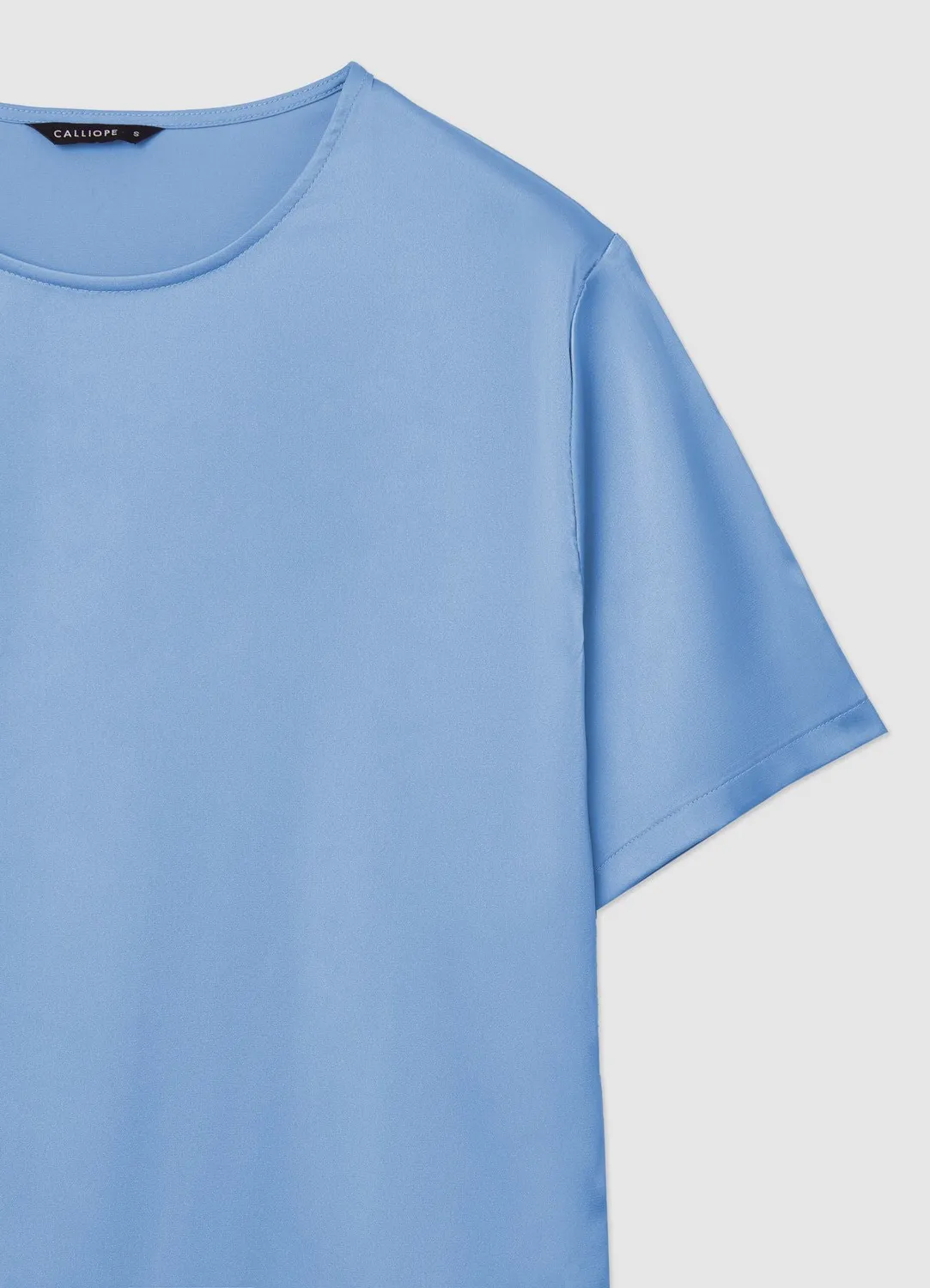 Calliope Blouse Satinée Femme Manches Courtes
