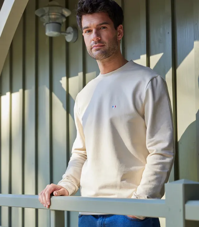 Cocorico Iconique Sable sweat homme sable coton