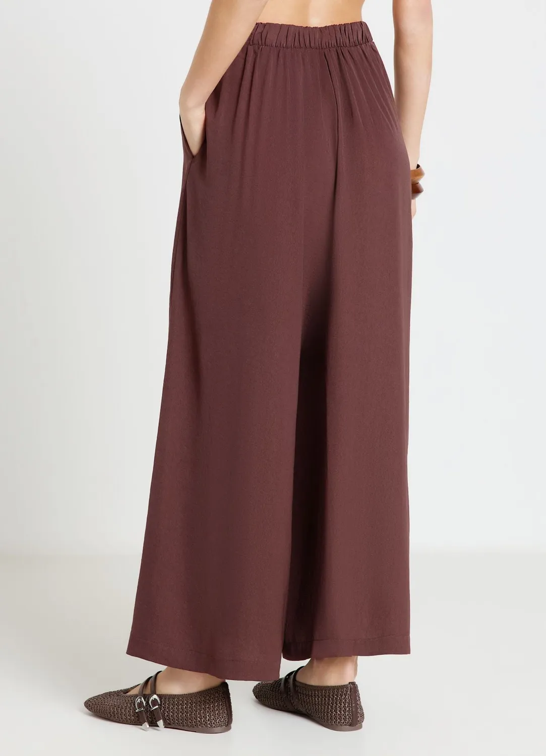 Calliope jupe-pantalon femme satinée longue unie