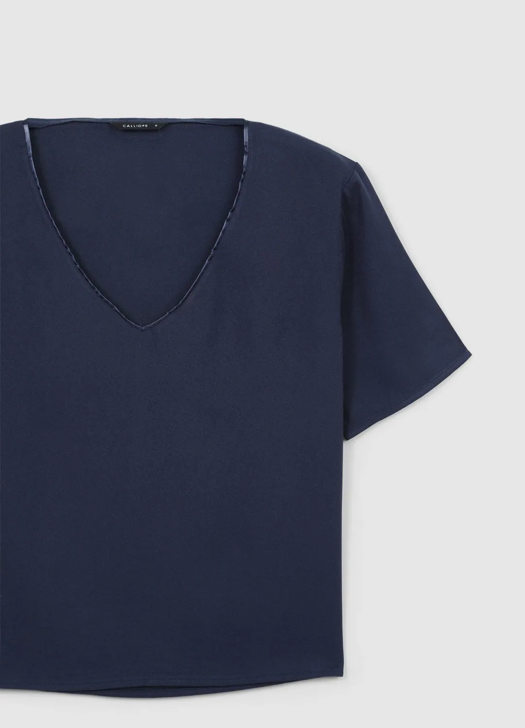 Calliope Scollo Ampio blouse femme col large manches courtes