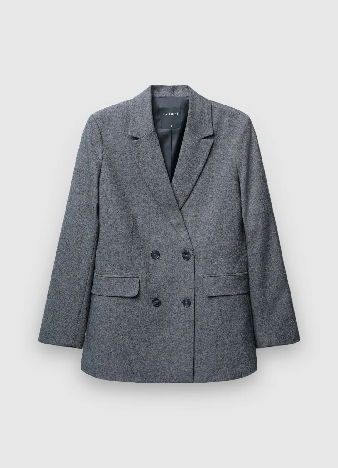 Calliope Blazer Double-Boutonnage Poivre et Sel Femme