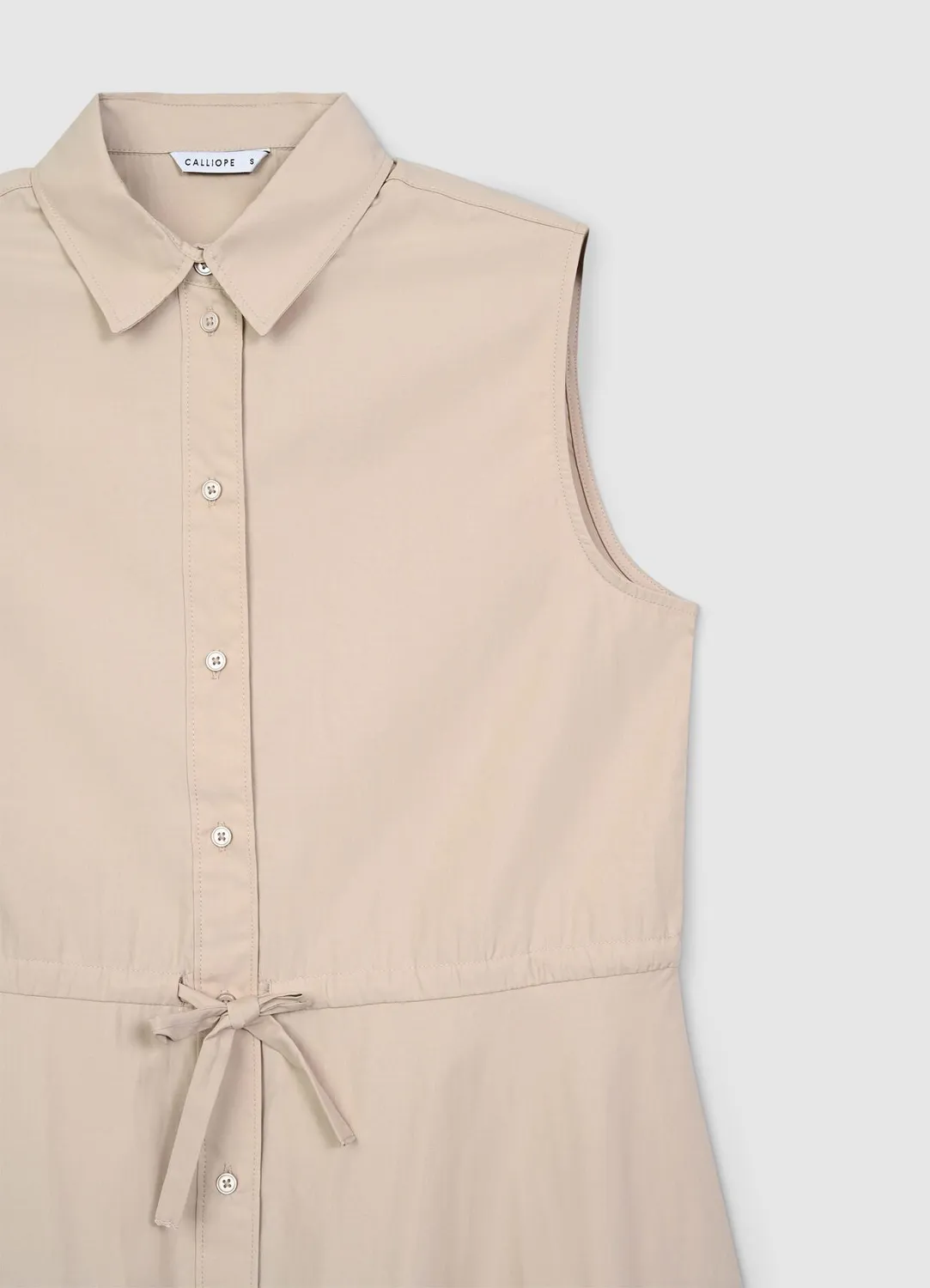 Calliope robe chemise longue sans manches boutonnée