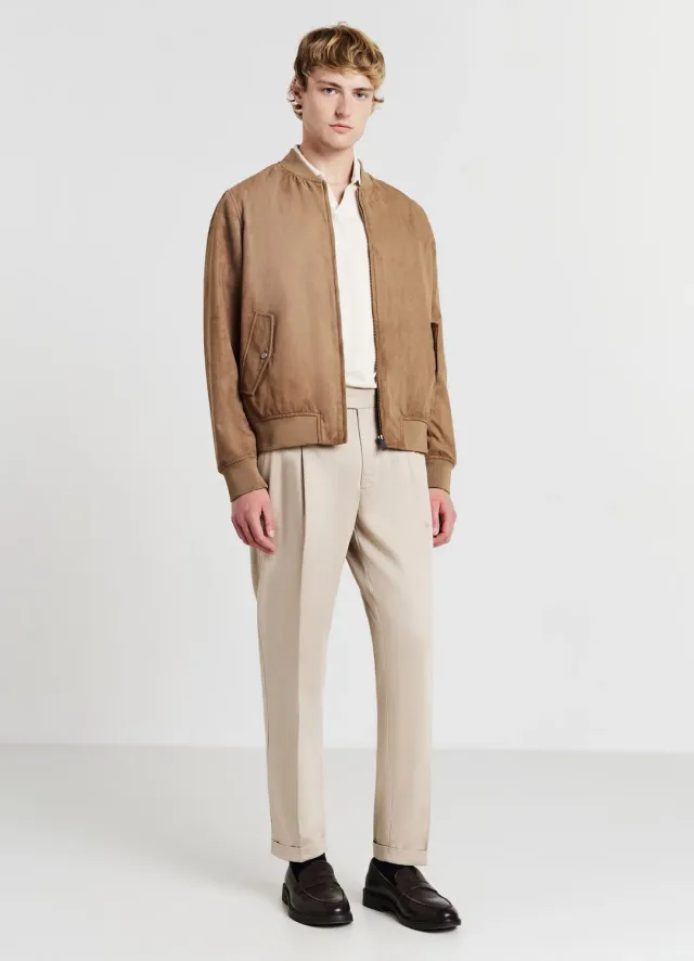 Calliope bomber suédine homme zip col coréen