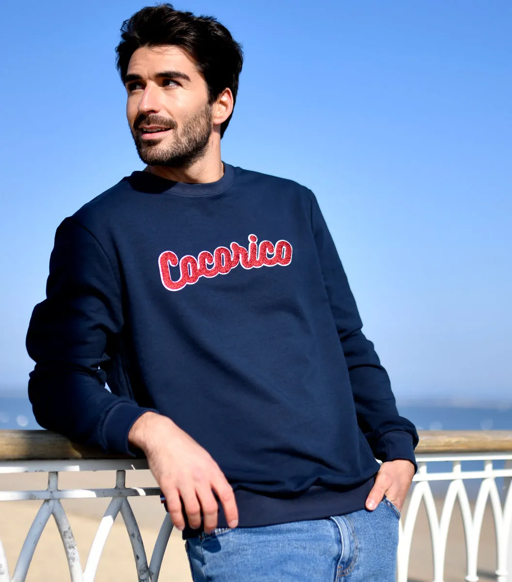 Cocorico Bouclette sweat homme marine coton