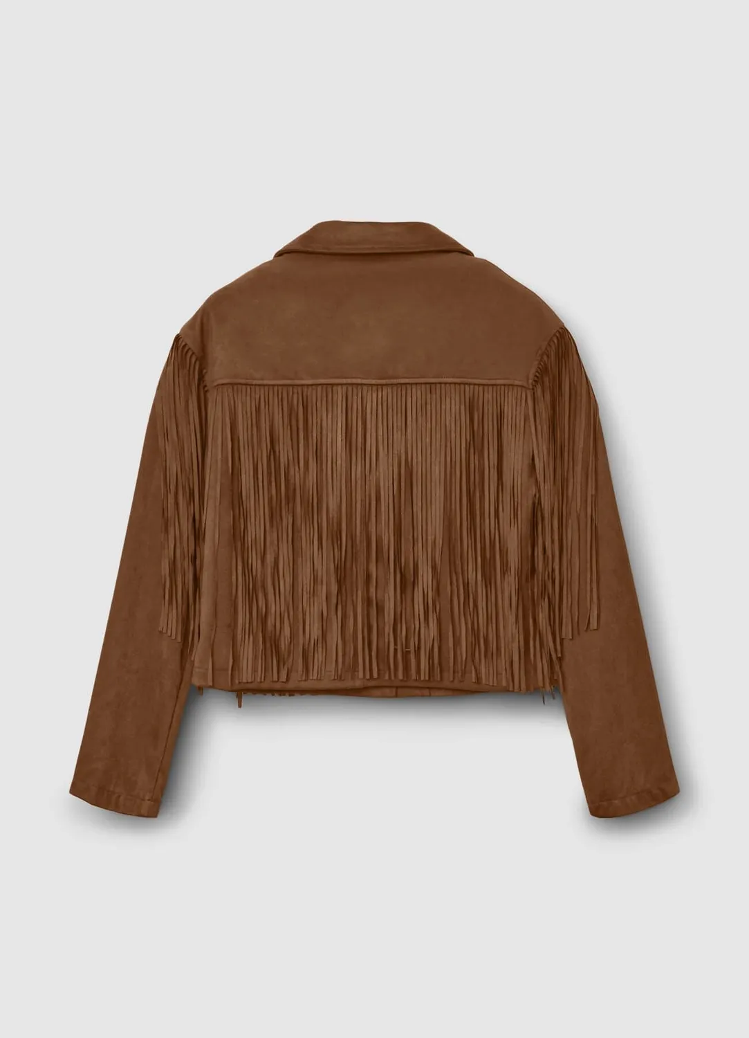 Calliope veste femme effet daim à franges courte
