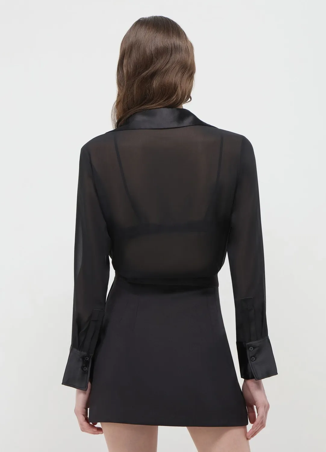 Calliope chemise transparence femme manches longues