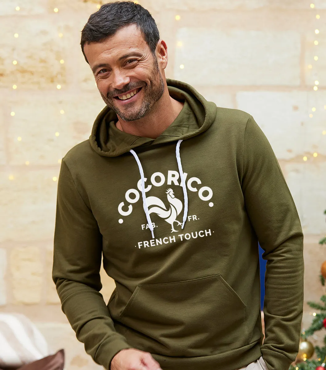 Cocorico Coq Français Kaki hoodie homme coton