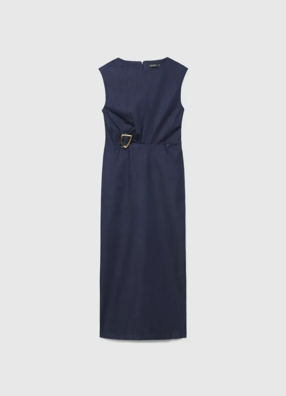 Calliope Atelier robe denim sans manches boucle