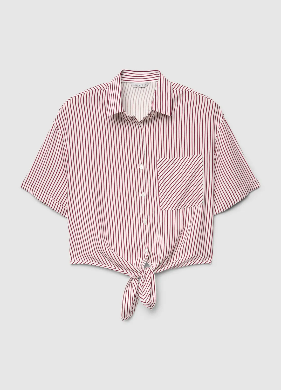 Calliope chemise rayée nouée femme manches courtes