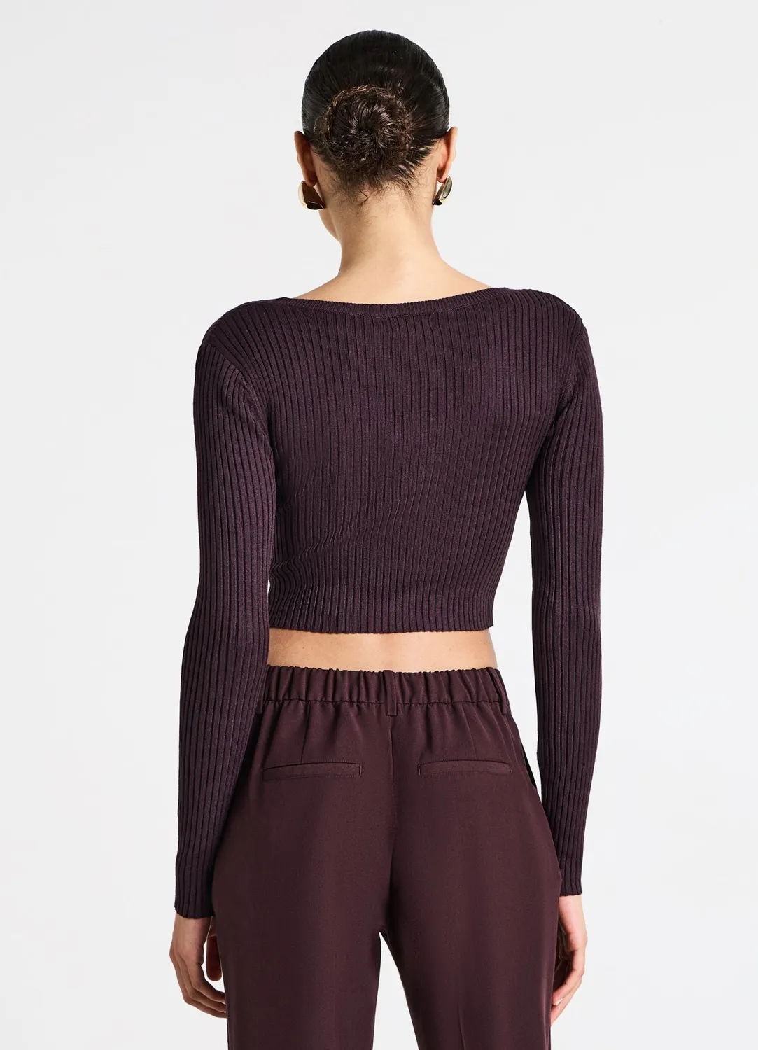 Calliope pull croisé côtelé femme col V