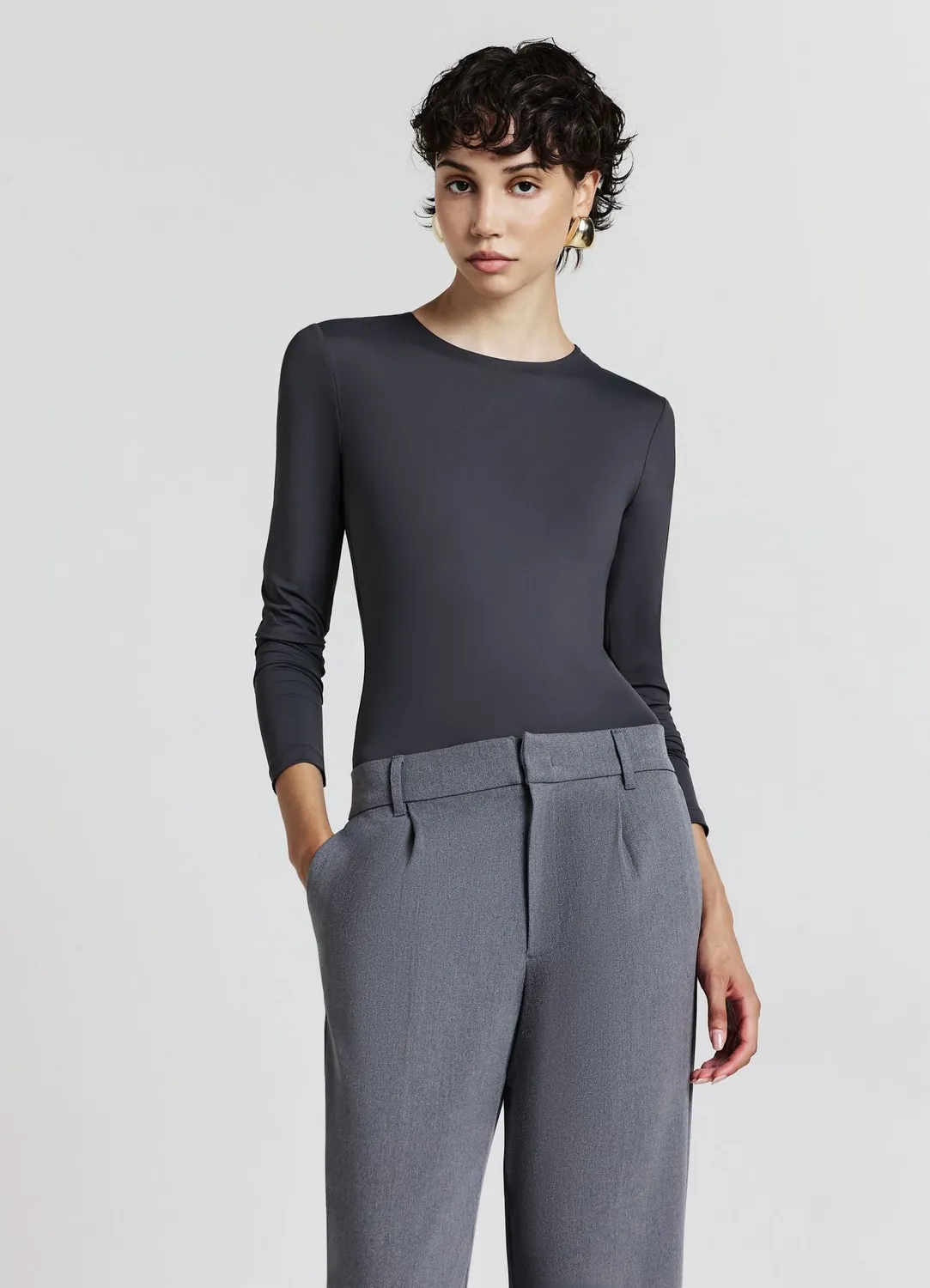 Calliope body col rond uni manches longues taille S