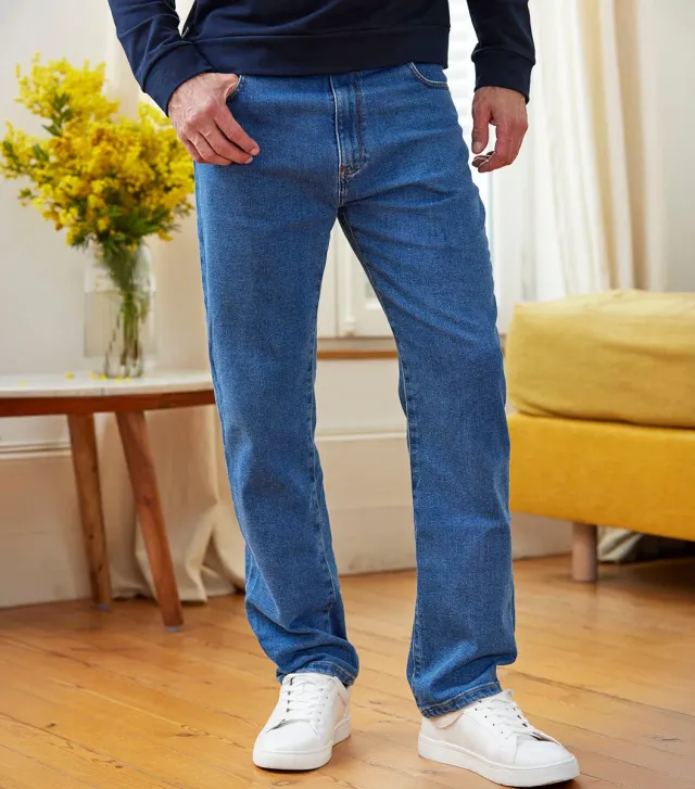 Cocorico jean large homme bleu clair coton