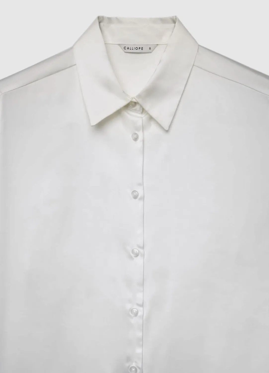 Calliope chemise femme unie satinée manches longues
