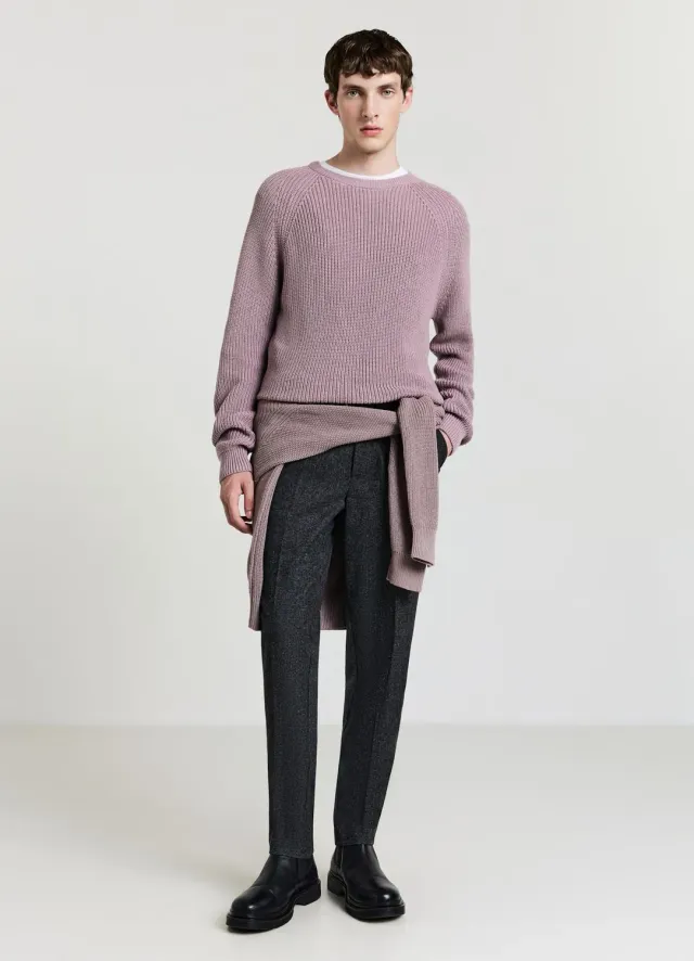 Calliope pull côtelé homme manches raglan col rond