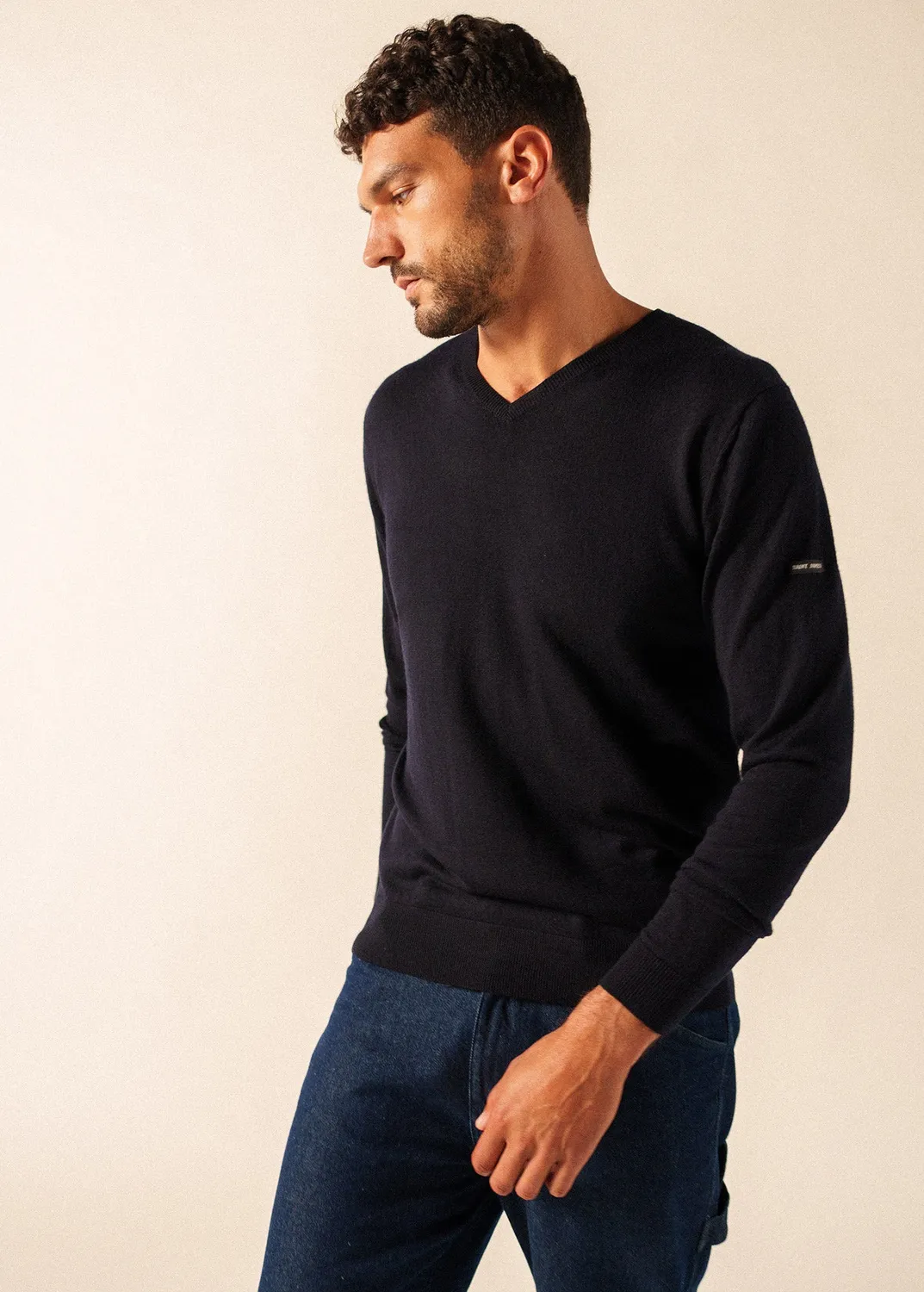 Saint James Trieste pull homme navy laine