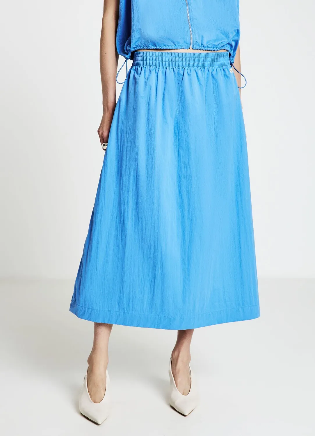Calliope jupe midi femme unie élastique taille haute